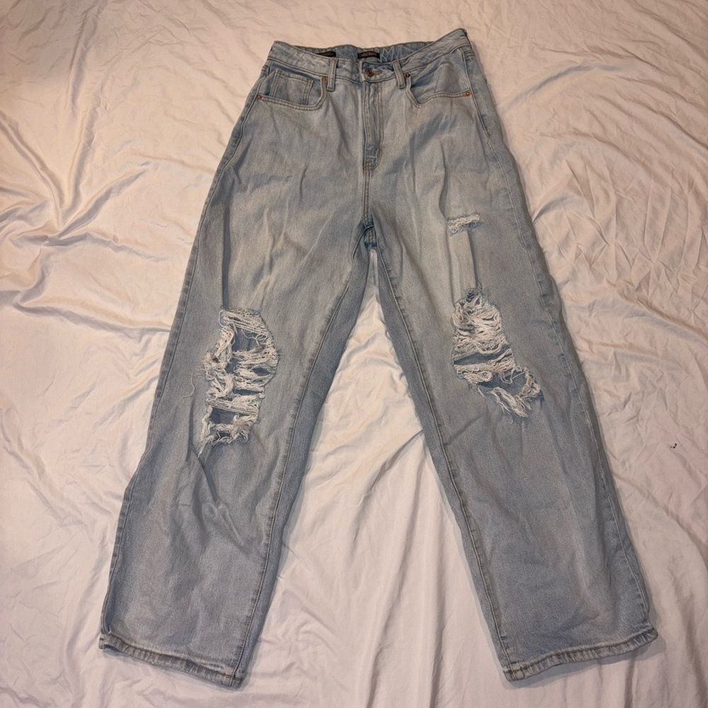 Wild Fable Light Blue Distressed Wide Leg Jeans